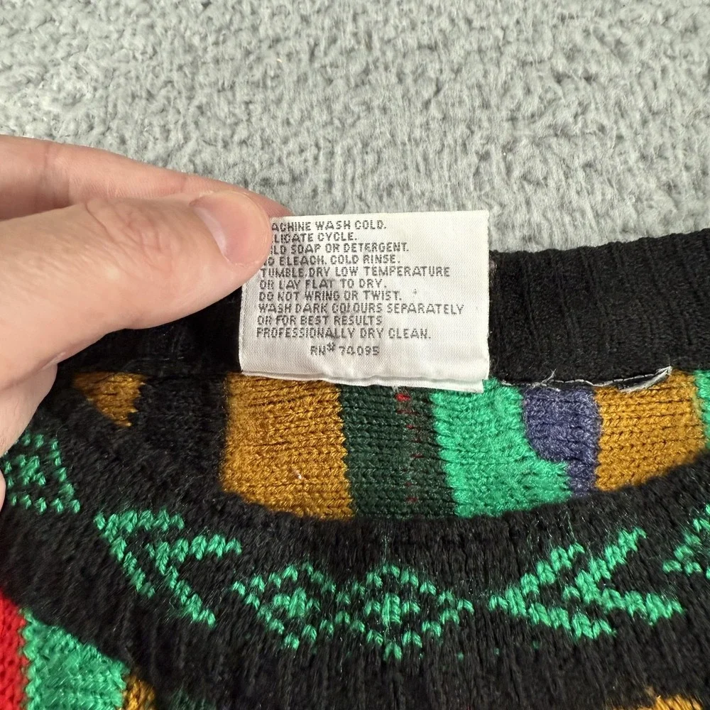 Vintage Coogi Sweater Mens Large Multicolor Australia Mercerised Hip‎ Hop 90s